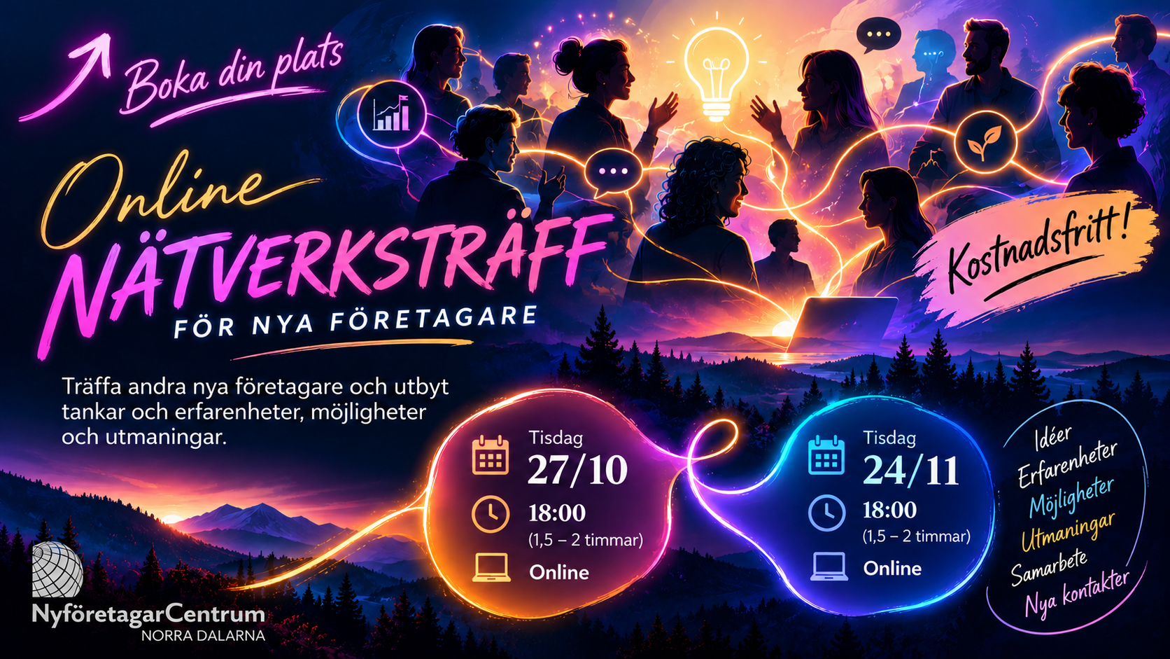 nätversträff online nya företagare grafik datum