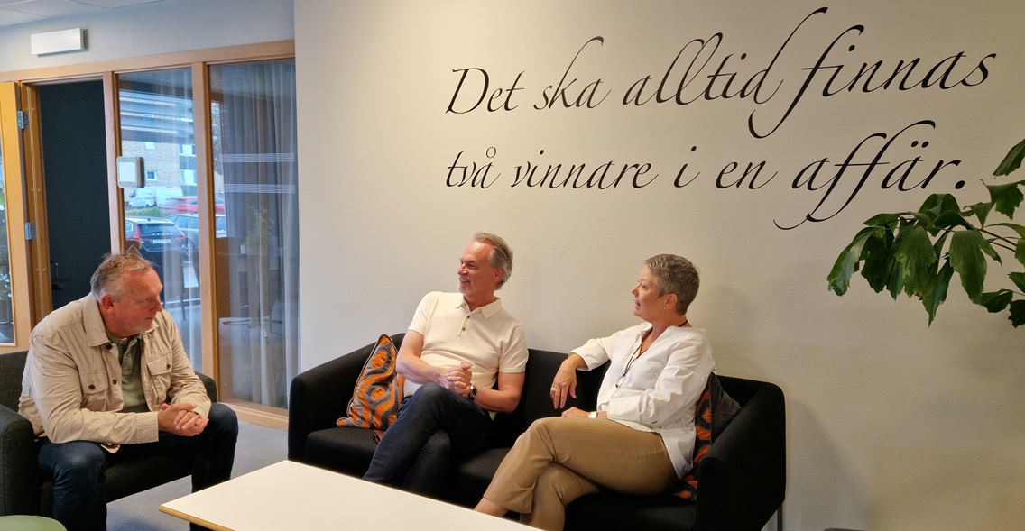 Lennart Mauritzson, Dag Thulin på Backahill samt Anne Klåve NyföretagarCentrum Skåne Nordväst i Backahills lokaler